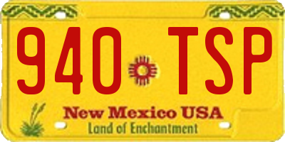 NM license plate 940TSP