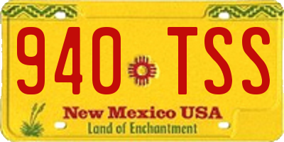 NM license plate 940TSS