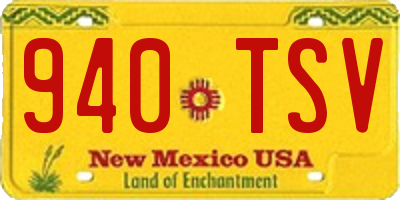 NM license plate 940TSV