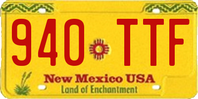 NM license plate 940TTF