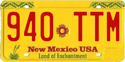 NM license plate 940TTM