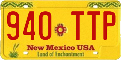 NM license plate 940TTP