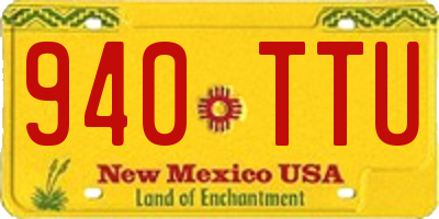 NM license plate 940TTU