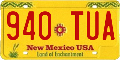 NM license plate 940TUA