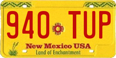 NM license plate 940TUP