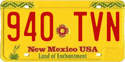 NM license plate 940TVN