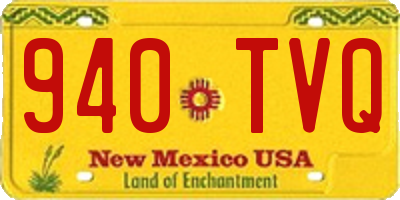NM license plate 940TVQ