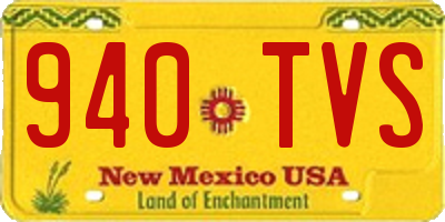 NM license plate 940TVS