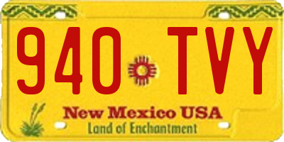 NM license plate 940TVY