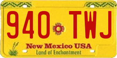 NM license plate 940TWJ