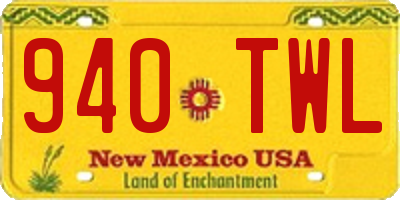 NM license plate 940TWL