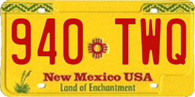 NM license plate 940TWQ