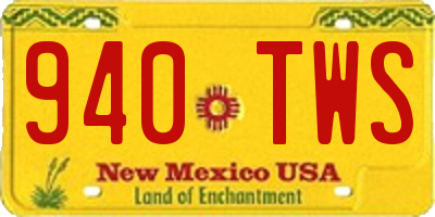 NM license plate 940TWS