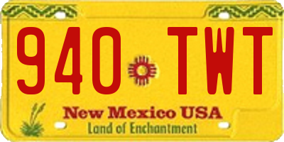 NM license plate 940TWT