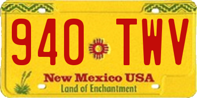 NM license plate 940TWV