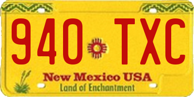 NM license plate 940TXC