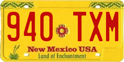NM license plate 940TXM