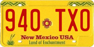 NM license plate 940TXO