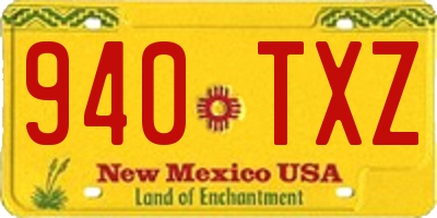 NM license plate 940TXZ