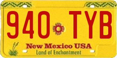 NM license plate 940TYB