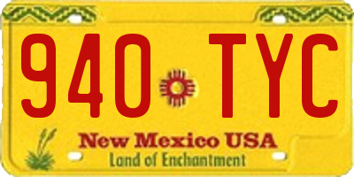 NM license plate 940TYC