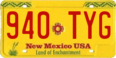 NM license plate 940TYG