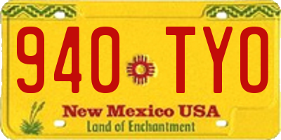 NM license plate 940TYO