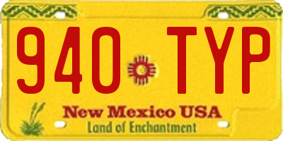 NM license plate 940TYP