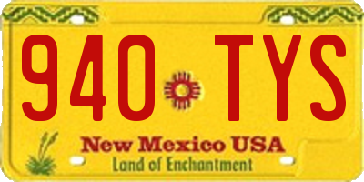 NM license plate 940TYS