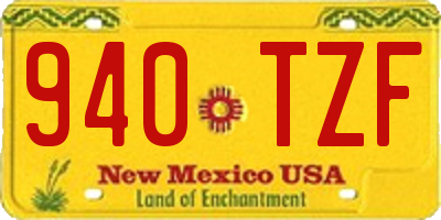 NM license plate 940TZF