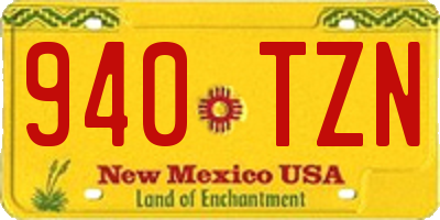 NM license plate 940TZN