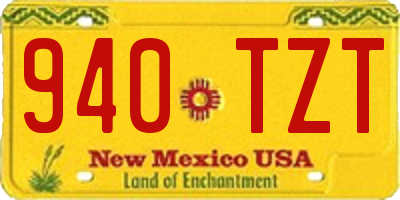 NM license plate 940TZT