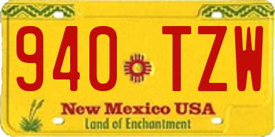 NM license plate 940TZW