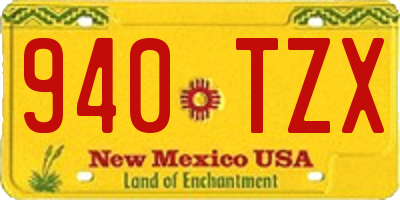 NM license plate 940TZX