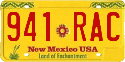 NM license plate 941RAC