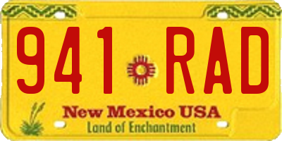 NM license plate 941RAD