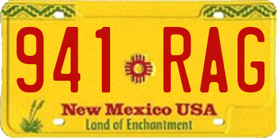 NM license plate 941RAG