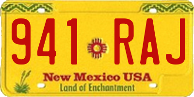 NM license plate 941RAJ