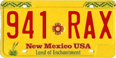 NM license plate 941RAX