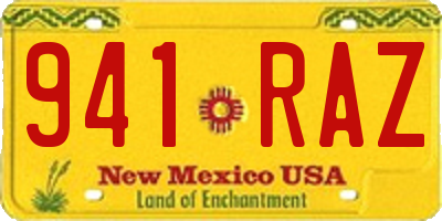 NM license plate 941RAZ