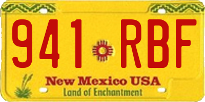 NM license plate 941RBF