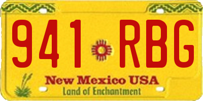 NM license plate 941RBG