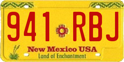 NM license plate 941RBJ