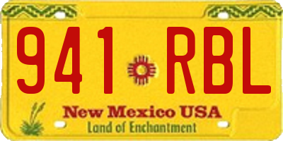 NM license plate 941RBL