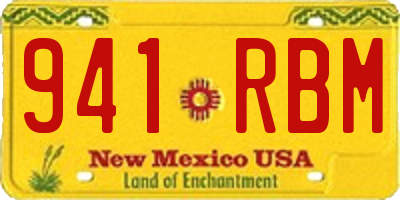 NM license plate 941RBM
