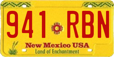 NM license plate 941RBN
