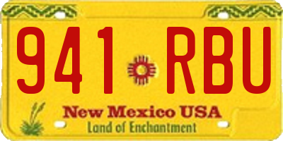 NM license plate 941RBU
