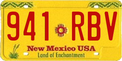 NM license plate 941RBV