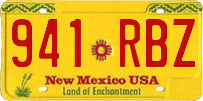 NM license plate 941RBZ