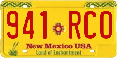 NM license plate 941RCO